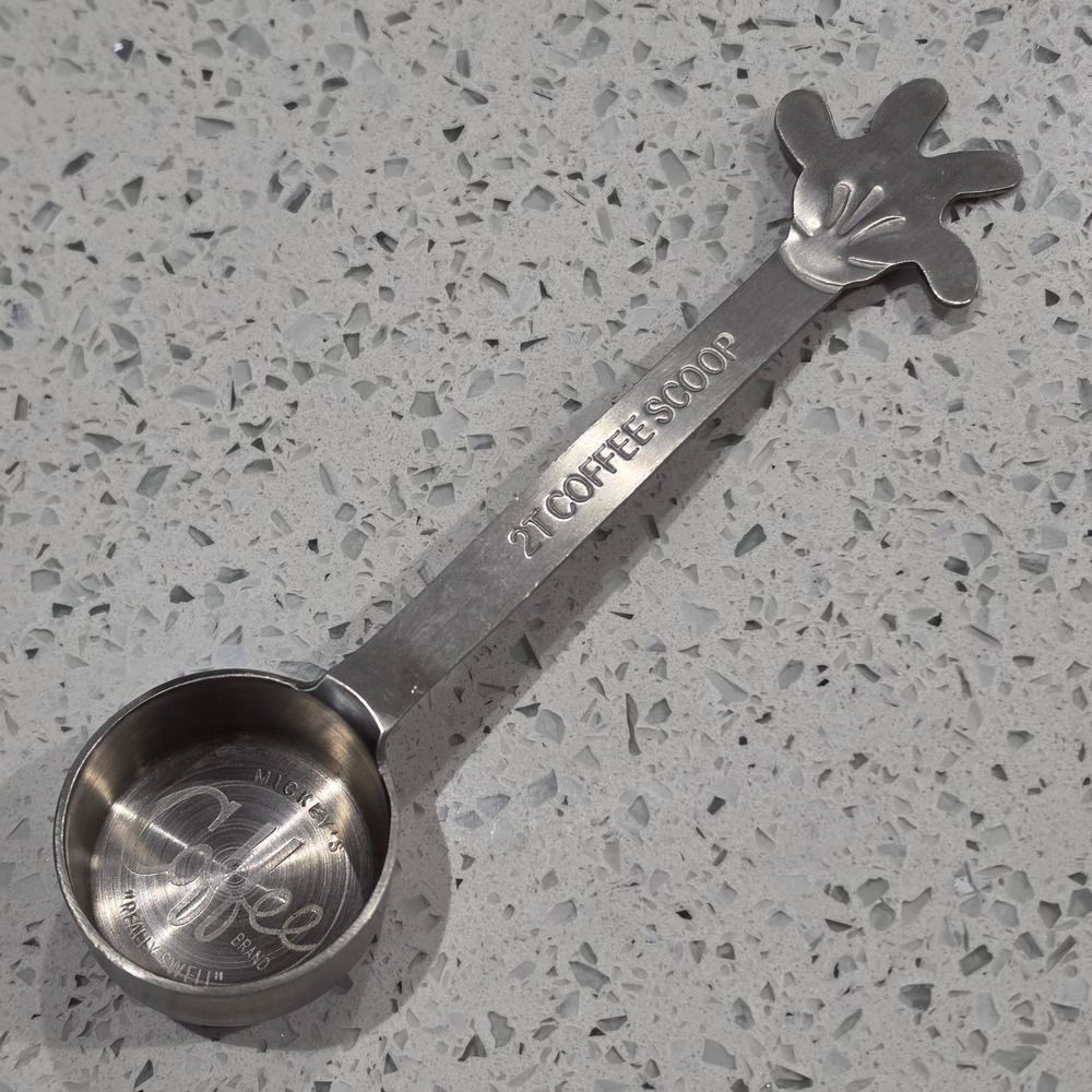Disney Mickey Mouse 2 Tablespoon Stainless Steel Coffee Scoop Glove Handle 30mL